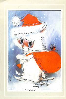 Yılbaşı (Yeniyıl) Temalı Simli Kartpostal KRT15930 - 1