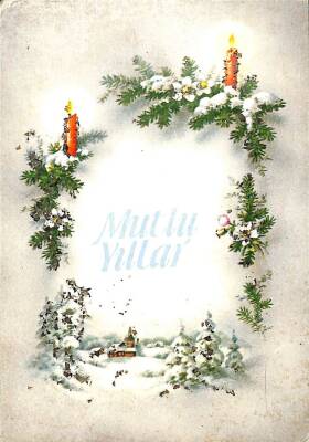 Yılbaşı (Yeniyıl) Temalı Simli Kartpostal KRT17002 - 1