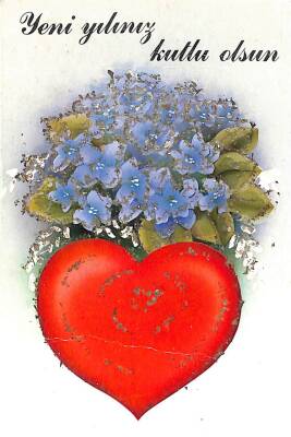 Yılbaşı (Yeniyıl) Temalı Simli Kartpostal KRT17004 - 1
