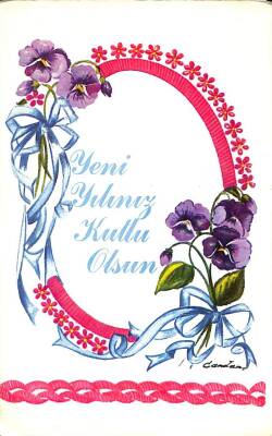 Yılbaşı (Yeniyıl) Temalı Tebrik Kartı Açılır Kapaklı Kartpostal KRT11918 - 1