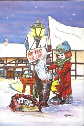 Yılbaşı (Yeniyıl) Temalı Yaldızlı Kartpostal KRT14892 - Gökçekoleksiyon