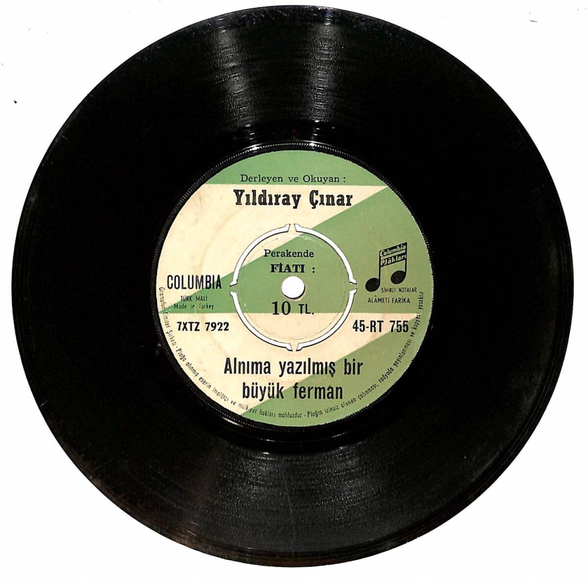 Yıldıray Çınar – Alnıma Yazılmış Bir Büyük Ferman & Aman Değme Tabip (Maya) Plak PLK26765 - 1