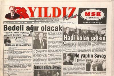 Yıldız Haber Gazetesi 15 Nisan 2015 - Ağır Spor Adamları Gazetemizde Halter Tatbikatı Yaptı - Karaman Osman Ağayı Anlattı GZ95335 - 1