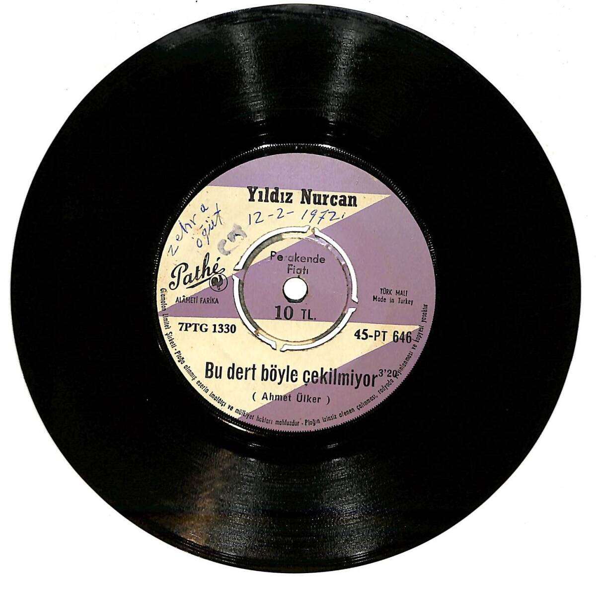 Yıldız Nurcan – Ne Talihsiz Başım Var & Bu Dert Böyle Çekilmiyor Plak (10/6) PLK26796 - 2