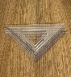 Yıldızlar Plastik Büyük Boy 45cc'lik Gönye. .AOB4831 - 3