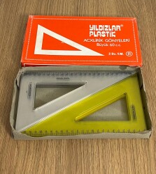 Yıldızlar Plastik Büyük Boy 60cm′lik Gönye 2 Renk Set AOB4829 - 2