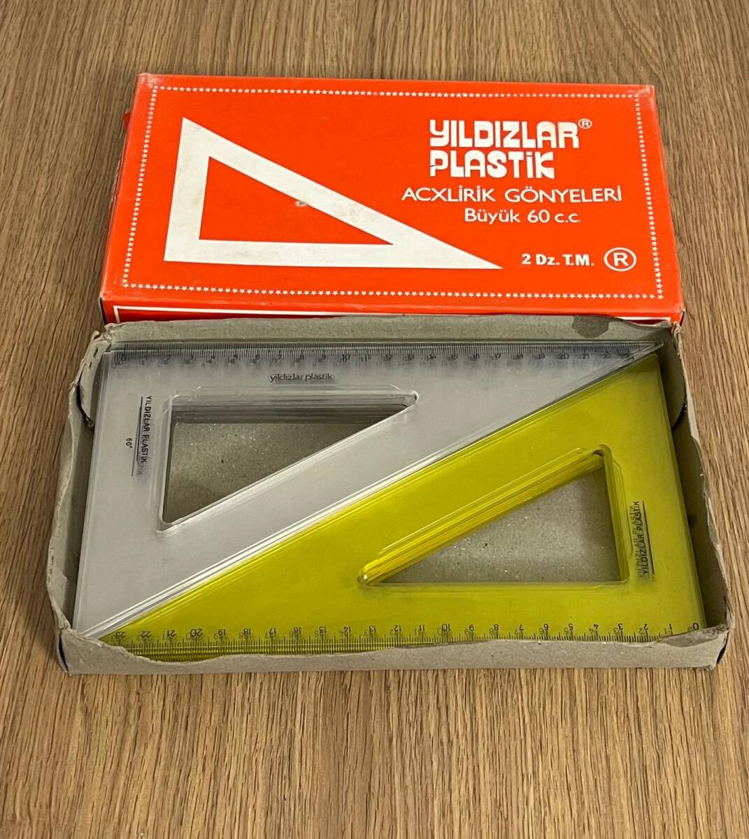 Yıldızlar Plastik Büyük Boy 60cm′lik Gönye 2 Renk Set AOB4829 - 2