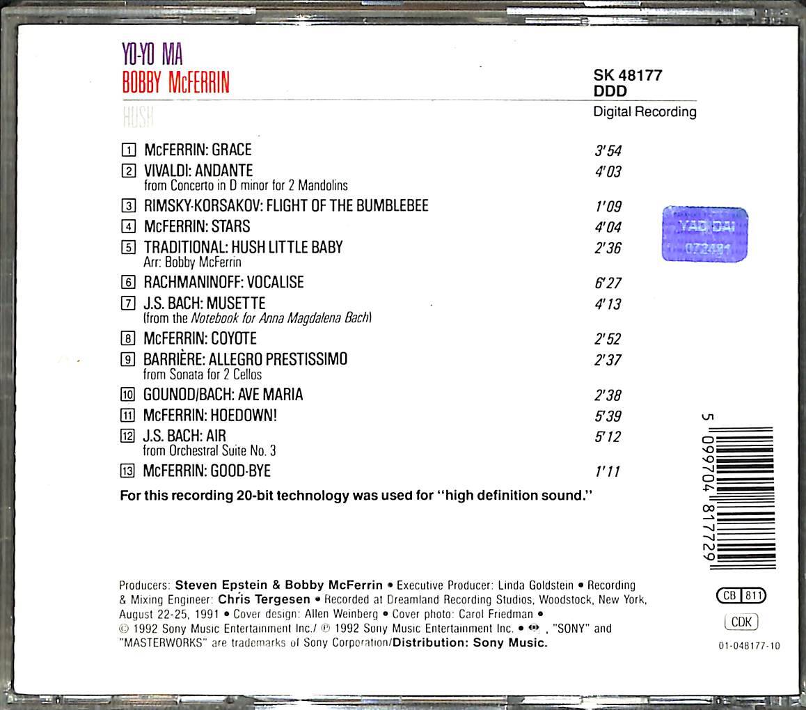 Yo-Yo Ma & Bobby Mcferrın - Hush CD (İkinci El) CD4503 - 2