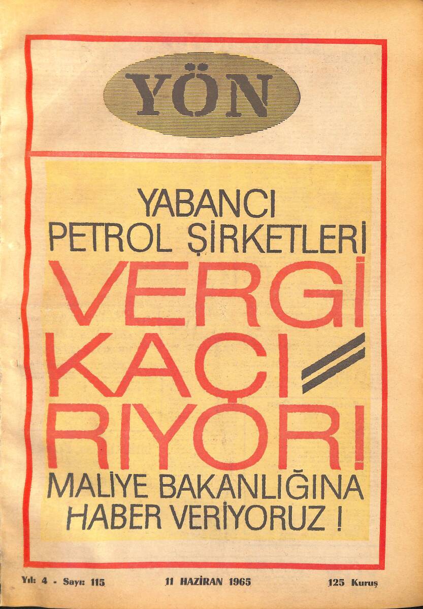 Yön Haftalık Gazete 11 Haziran 1965 - Söke'nin Toplumsal Yapısı - Nazım Hikmet Üzerine Notlar GZ157685 - 1