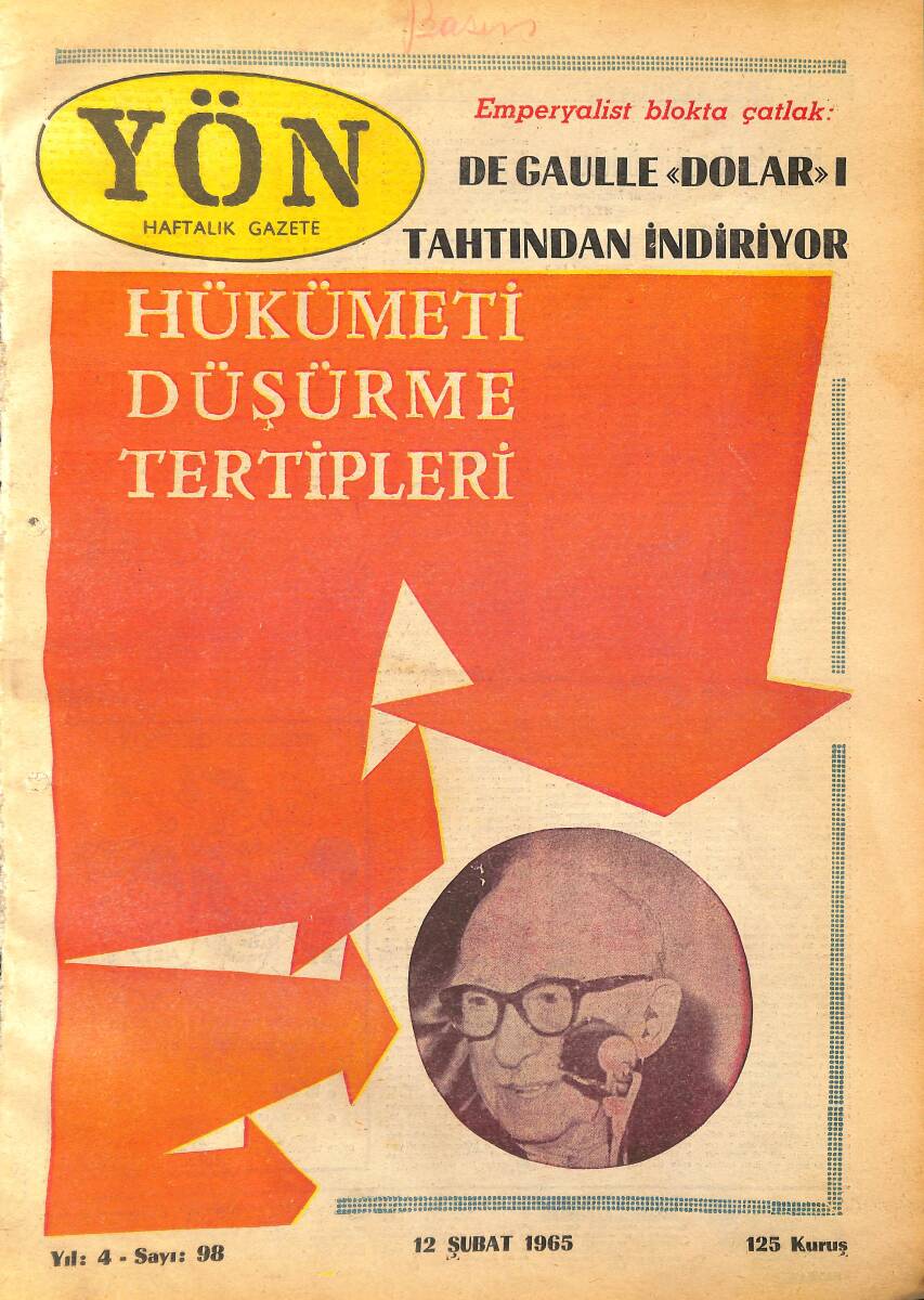 Yön Haftalık Gazete 12 Şubat 1965 - İran Hükümdarı Rıza Şah Pehlevi Ve Melike Farah GZ157665 - 1