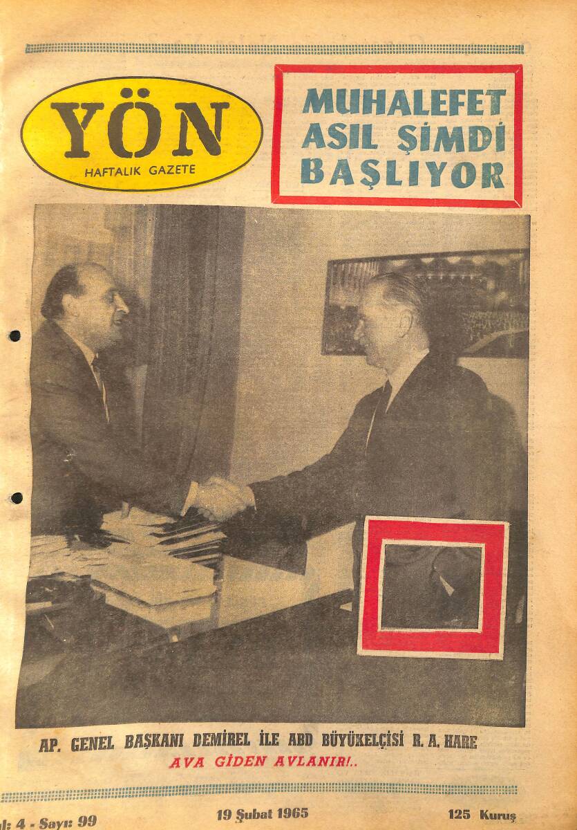 Yön Haftalık Gazete 19 Şubat 1965 - Amerikan İstihbarat Teşkilâtının Marifetleri GZ157664 - 1