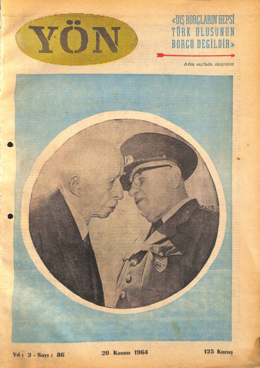 Yön Haftalık Gazete 20 Kasım 1964 - General De Gaulle'e Bir Rakip Aranıyor GZ157672 - 1