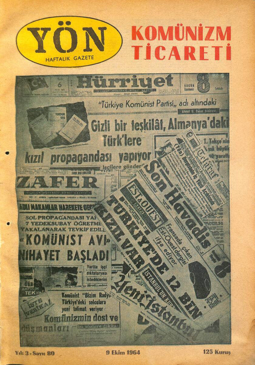 Yön Haftalık Gazete 9 Ekim 1964 - Amerika Keban'a Hayır Dedi GZ157676 - 1
