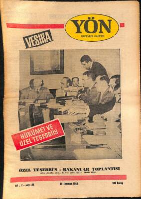 Yön Haftalık Gazete Gazetesi 25 Temmuz 1962 - Hükümet Ve Özel Teşebbüs GZ115598 - 1
