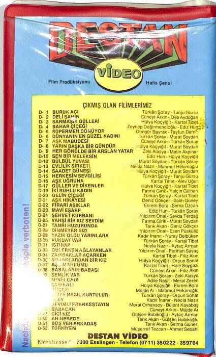 Yorgun – İbrahim Tatlıses, Seda Sayan (VHS) – Destan Video Almanya Baskı (İkinci El) DVD2775 - 2