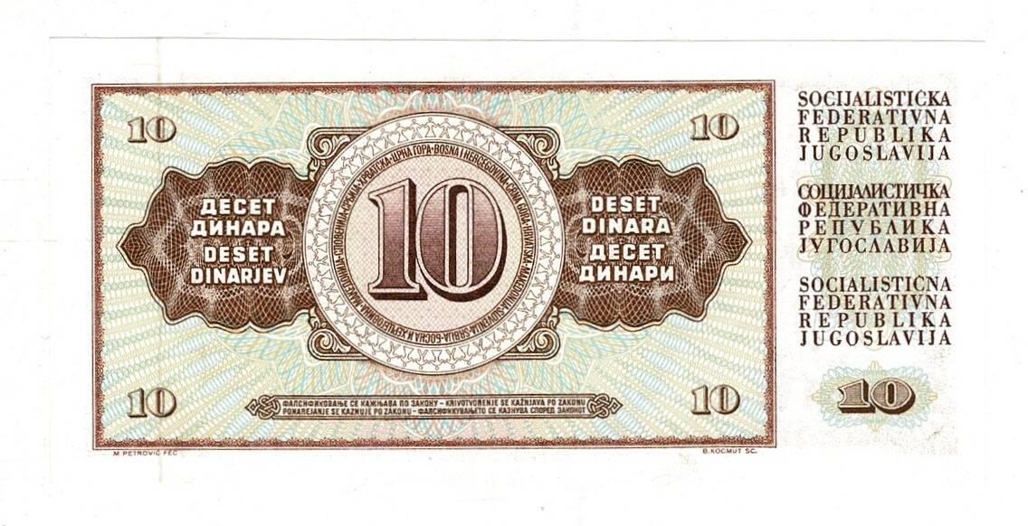 Yugoslavya 10 Dinara 1968 ÇİL YKP8286 - 2