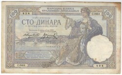 Yugoslavya 100 Dinara 1929 ÇT YKP1644 - Gökçekoleksiyon