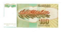 Yugoslavya 100 Dinara 1990 ÇİL YKP8288 - 2