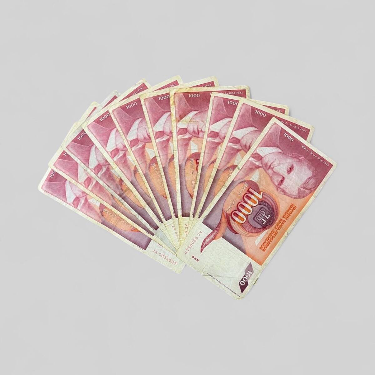 Yugoslavya 1000 Dinara 10 Adet ÇT YKP8040 - 1