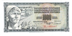 Yugoslavya 1000 Dinara 1981 ÇİL YKP8407 - 1