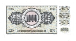 Yugoslavya 1000 Dinara 1981 ÇİL YKP8407 - 2
