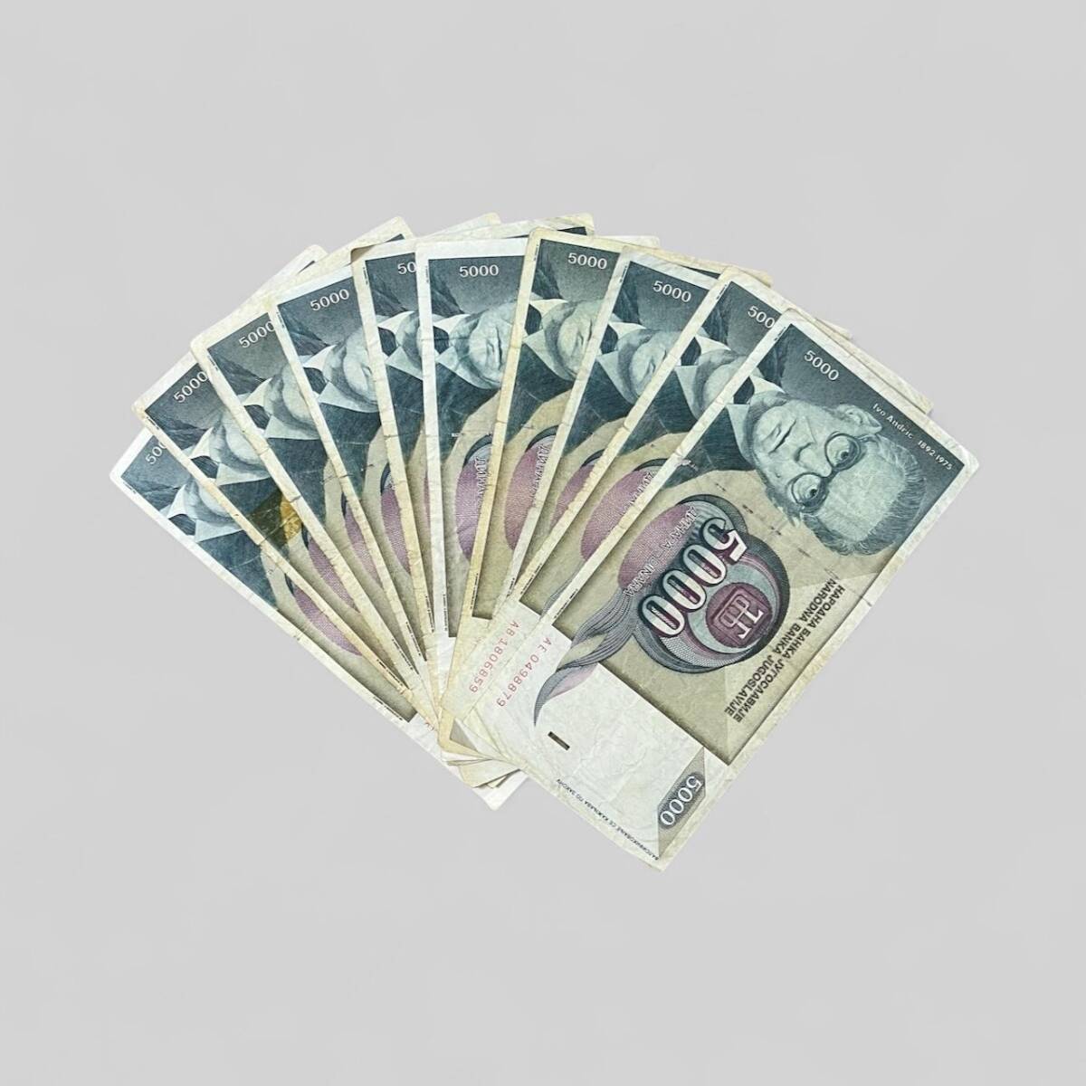 Yugoslavya 5000 Dinara 10 Adet ÇT YKP8039 - 1