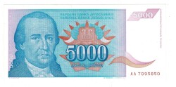 Yugoslavya 5000 Dinara 1994 ÇA YKP8203 - 3