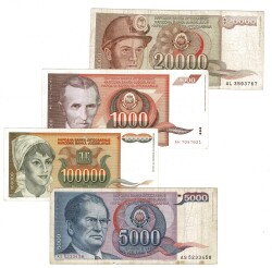Yugoslavya Yabancı Kağıt Para Lotu ÇT/ÇÇT YKP8524 - Gökçekoleksiyon