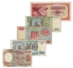 Yugoslavya/Rusya/Hindistan Yabancı Kağıt Para Lotu YKP8525 - Gökçekoleksiyon
