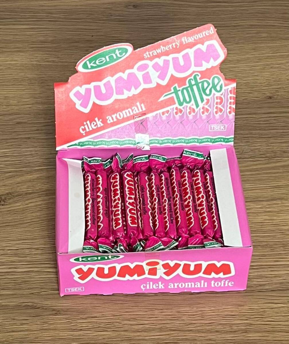 YUMİYUM (KENT ) 1990s Portakal Aromalı Toffe. 100Ad .Dolu Kutu# SKZ2048 - 2