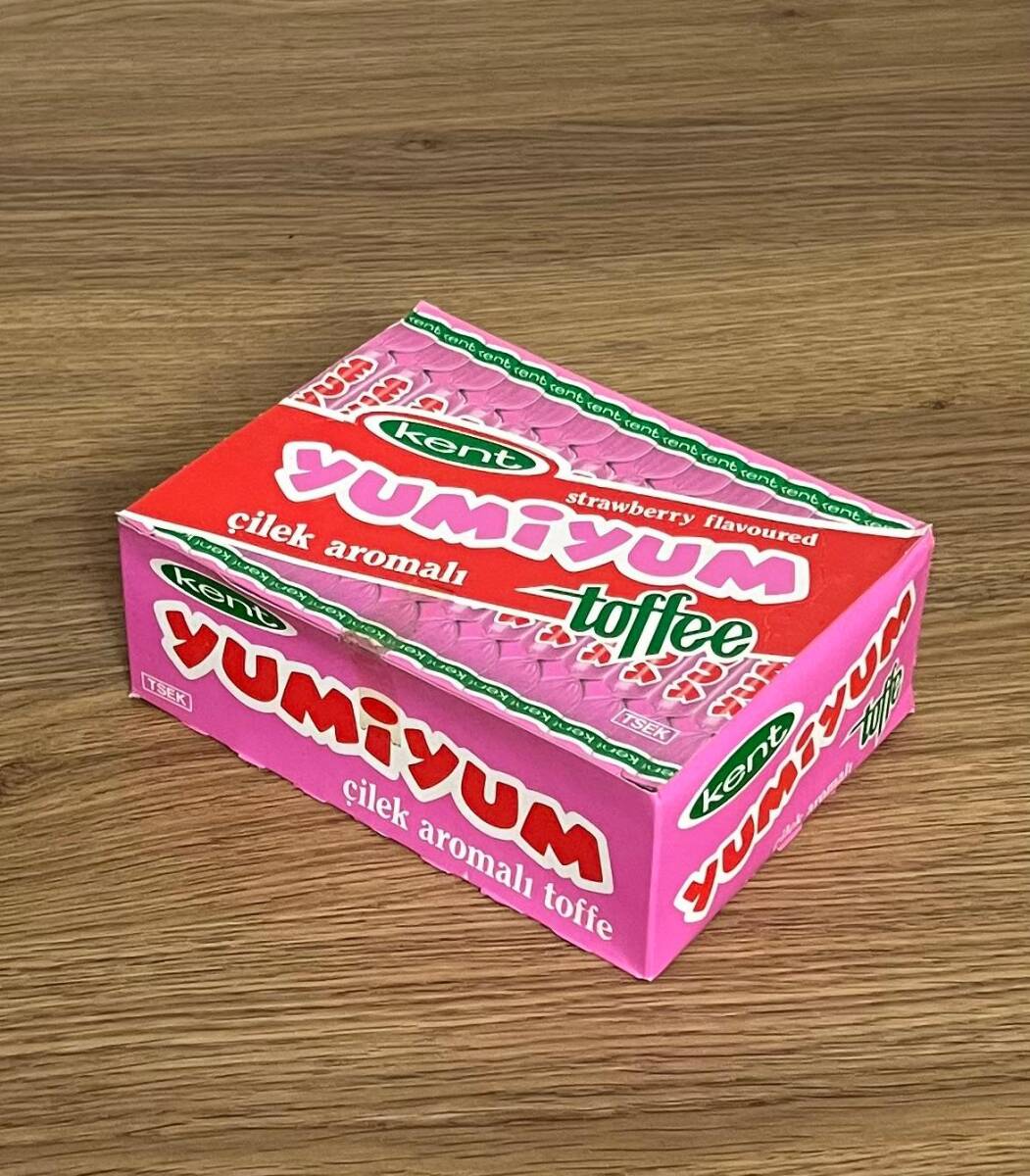 YUMİYUM (KENT ) 1990s Portakal Aromalı Toffe. 100Ad .Dolu Kutu# SKZ2048 - 3