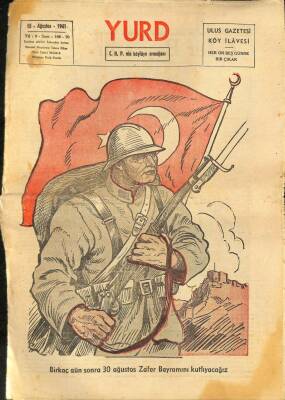 YURD Ulus Gazetesi Köy İlavesi 15 Ağustos 1941 Sayı186 - Kapak30 Ağustos, Yurdun Dört Köşesi Suya Kavuşacak, İnönü Sanat Okullarında NDR68764 - 1