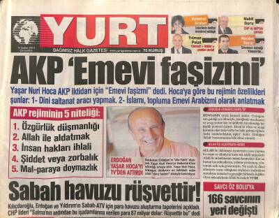 Yurt Gazetesi 12 Şubat 2014 - Kıbrısta Bosna Tipi Federal Yapı Arayışı - Erdoğan Yaşar Hocayı TVden Attırdı GZ124758 - 1