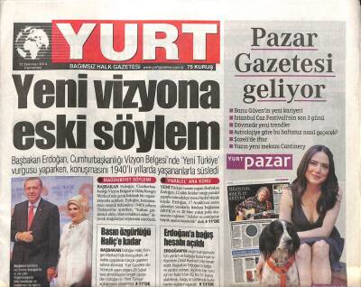 Yurt Gazetesi 12 Temmuz 2014 - Yeni Vizyona Eski Söylem GZ104615 - 1