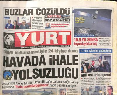 Yurt Gazetesi 13 Kasım 2014 - Kitap Fuarında Türkan Şoray İzdihamı - Usta Gazeteci Yurtseveri Kaybettik GZ100600 - 2