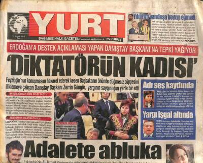 Yurt Gazetesi 13 Mayıs 2014 - Erdoğana Destek Açıklaması Yapan Danıştay Başkanına Tepki Yağıyor GZ109195 - 1