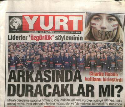 Yurt Gazetesi 13 Ocak 2015 - Liderler Özgürlük Söyleminin Arkasında Duracaklar mı? GZ107699 - 1