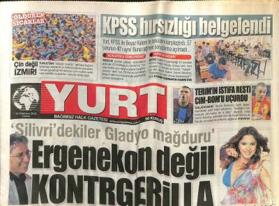 Yurt Gazetesi 13 Temmuz 2012 - Japonyada Sel 10 Ölü , 20 Kayıp - Türk Dizileri Arapları Bozdu GZ100656 - 2