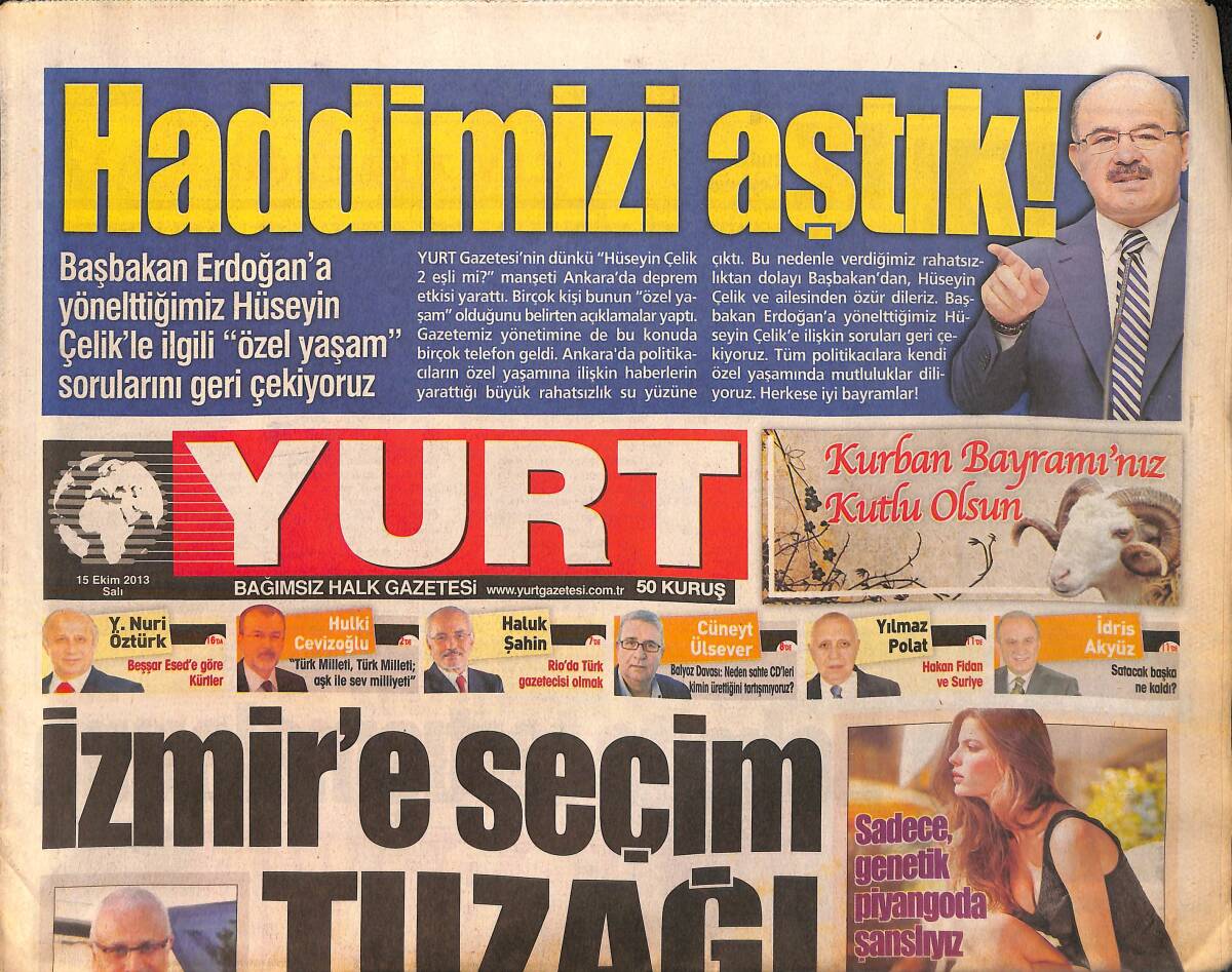 Yurt Gazetesi 15 Temmuz 2013 - Deniz Akkaya Yıllara Meydan Okuyor GZ159862 - 1