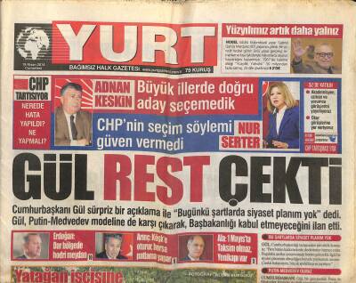 Yurt Gazetesi 19 Nisan 2014 - 28 Gündür Uyutulan Kenan Işıktan Haber GZ117214 - 1