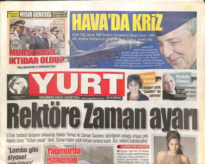 Yurt Gazetesi 2 Ağustos 2013 - Rektöre Zaman Ayarı GZ104609 - 1