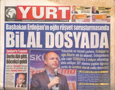 Yurt Gazetesi 21 Aralık 2013 - Başbakan Erdoğanın Oğlu Rüşvet Soruşturmasında - Kiev Lenine Sahip Çıkıyor GZ125539 - 1