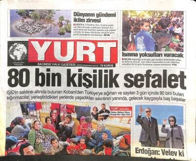Yurt Gazetesi 22 Eylül 2014 - 80 Bin Kişilik Sefalet GZ104616 - 1