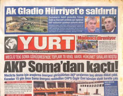 Yurt Gazetesi 22 Mayıs 2014 - AKP Somadan Kaçtı - ABDli Biden , Kıbrısta Yeni Çözüm Arayışında GZ125538 - 1