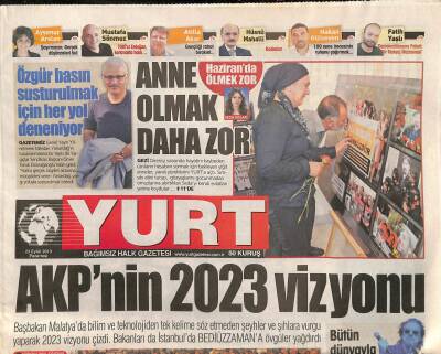 Yurt Gazetesi 23 Eylül 2013 - Cyrus Ayrılığı Açıkladı - AKPnin 2023 Vizyonu GZ116574 - 1