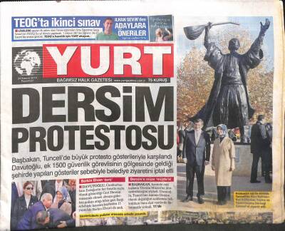 Yurt Gazetesi 24 Kasım 2014 - Dersim Protestosu GZ104947 - 1