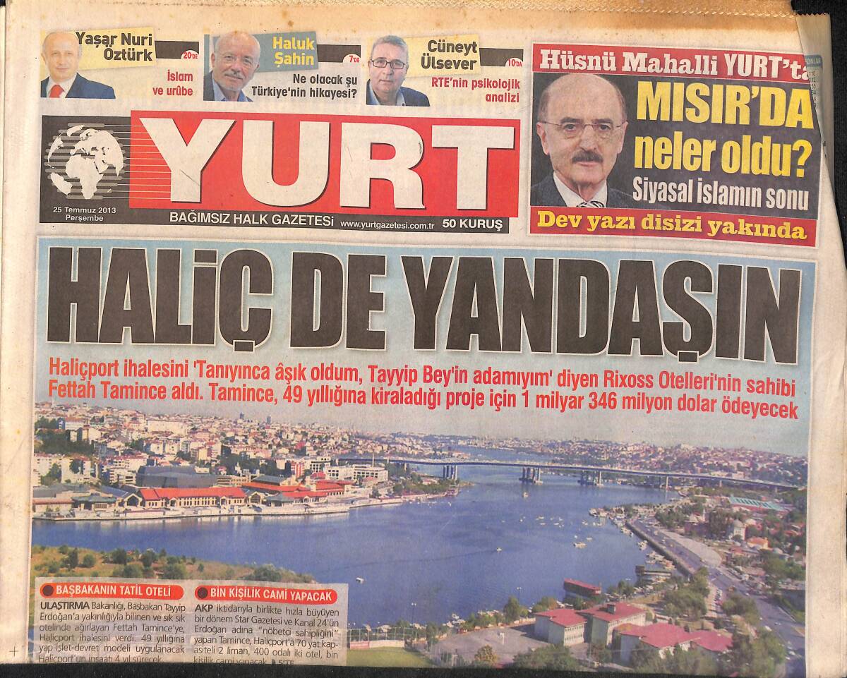 Yurt Gazetesi 25 Temmuz 2013 - Cimbom Fener'i İkiye Katladı GZ159861 - 1