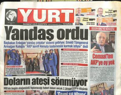 Yurt Gazetesi 28 Ocak 2014 - Yandaş Ordu, Doların Ateşi Sönmüyor GZ107262 - 1