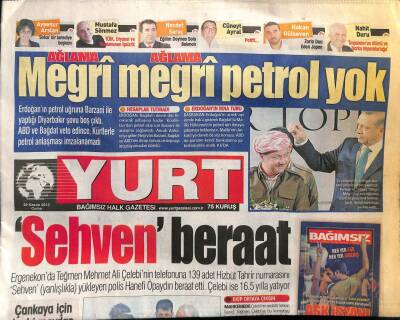 Yurt Gazetesi 29 Kasım 2013 - Ruhaniye Darbe Tehdidi İddiası - Erdoğan Terörist Davasını Kaybetti GZ100465 - 2