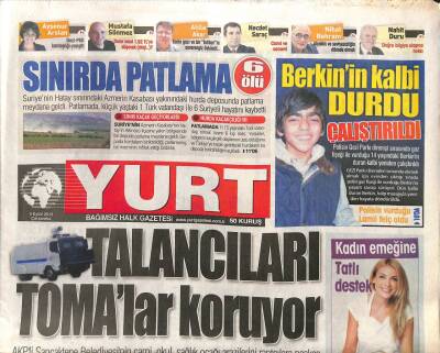 Yurt Gazetesi 4 Eylül 2013 - Berkin Elvanın Kalbi Durdu GZ104611 - 1